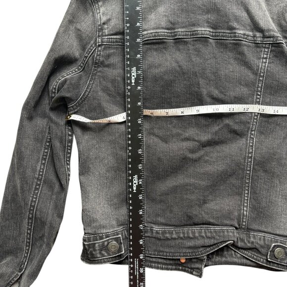 AE Distressed Stretch Black Denim Jacket for Fall Size M - Picture 5 of 11
